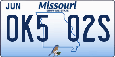 MO license plate OK5O2S