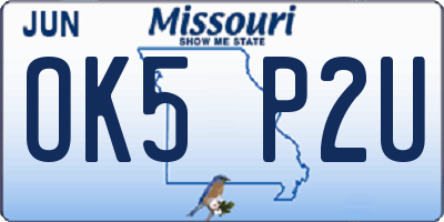 MO license plate OK5P2U