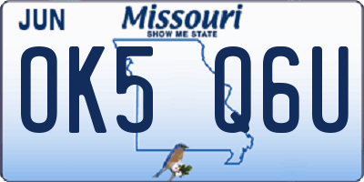 MO license plate OK5Q6U