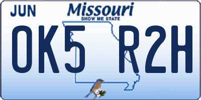 MO license plate OK5R2H