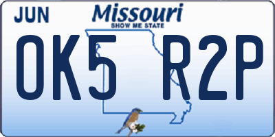 MO license plate OK5R2P