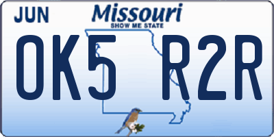 MO license plate OK5R2R