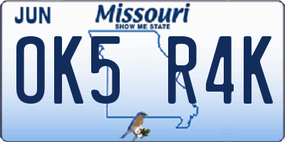 MO license plate OK5R4K