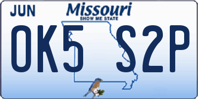 MO license plate OK5S2P