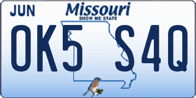 MO license plate OK5S4Q