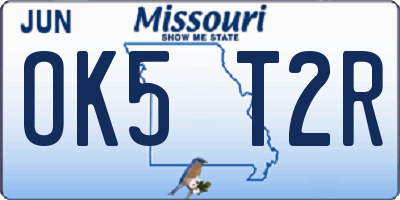 MO license plate OK5T2R