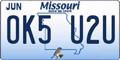 MO license plate OK5U2U