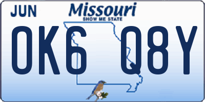 MO license plate OK6Q8Y