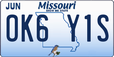 MO license plate OK6Y1S