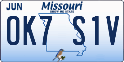 MO license plate OK7S1V