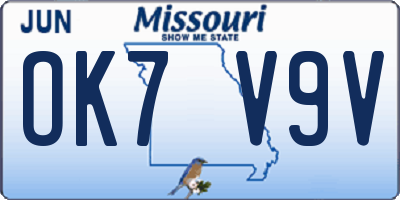 MO license plate OK7V9V