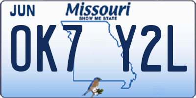 MO license plate OK7Y2L