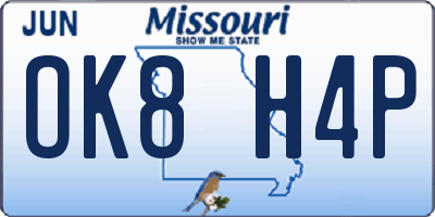 MO license plate OK8H4P
