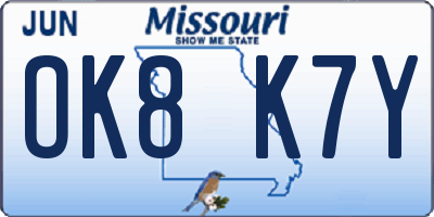 MO license plate OK8K7Y