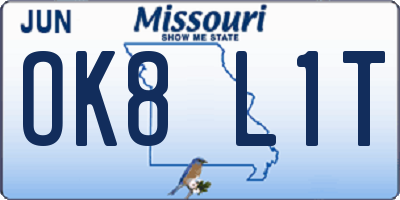 MO license plate OK8L1T