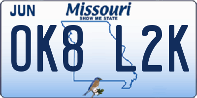 MO license plate OK8L2K