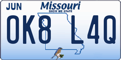 MO license plate OK8L4Q