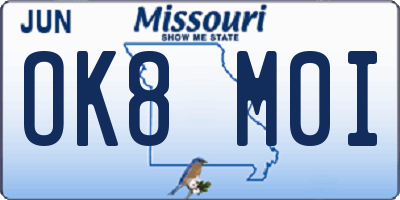 MO license plate OK8M0I