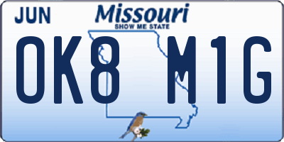MO license plate OK8M1G