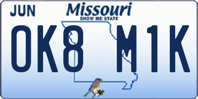 MO license plate OK8M1K