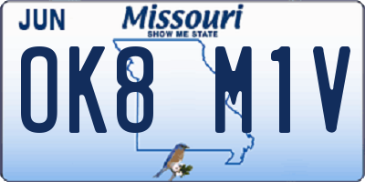 MO license plate OK8M1V