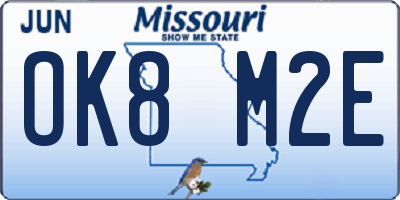 MO license plate OK8M2E