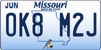 MO license plate OK8M2J