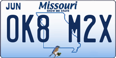 MO license plate OK8M2X