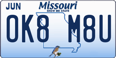MO license plate OK8M8U