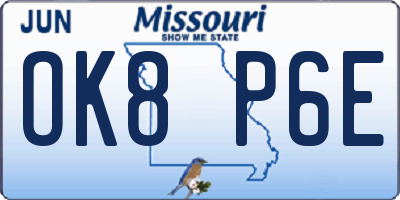 MO license plate OK8P6E