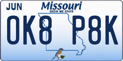 MO license plate OK8P8K