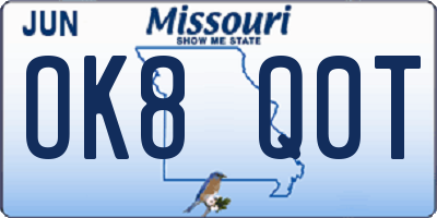 MO license plate OK8Q0T