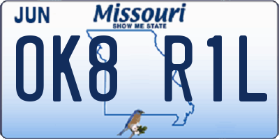 MO license plate OK8R1L