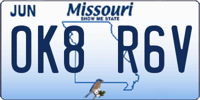 MO license plate OK8R6V