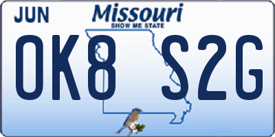 MO license plate OK8S2G
