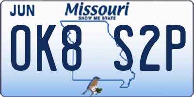 MO license plate OK8S2P