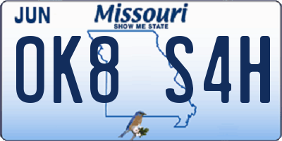 MO license plate OK8S4H