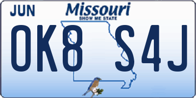 MO license plate OK8S4J