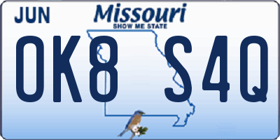 MO license plate OK8S4Q