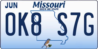 MO license plate OK8S7G