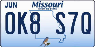 MO license plate OK8S7Q