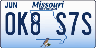 MO license plate OK8S7S