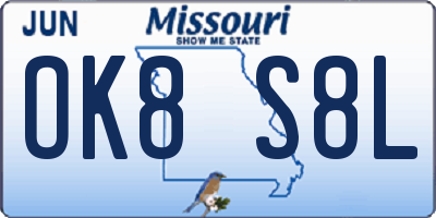 MO license plate OK8S8L