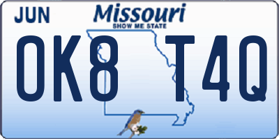 MO license plate OK8T4Q