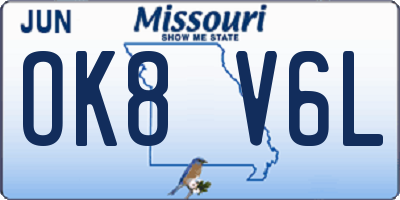MO license plate OK8V6L