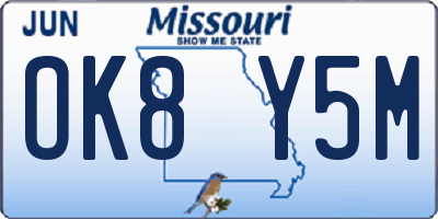 MO license plate OK8Y5M