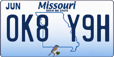 MO license plate OK8Y9H
