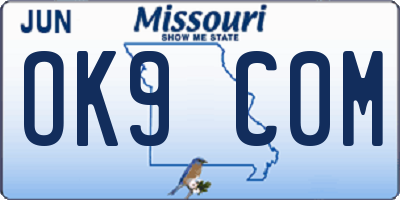 MO license plate OK9C0M