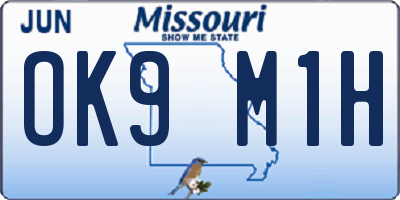 MO license plate OK9M1H
