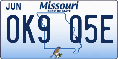 MO license plate OK9Q5E